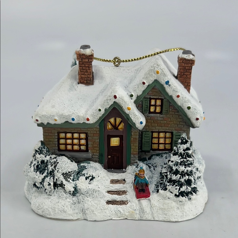 Thomas Kinkade 2001 Home For The Evening Illuminated Ornament Collection